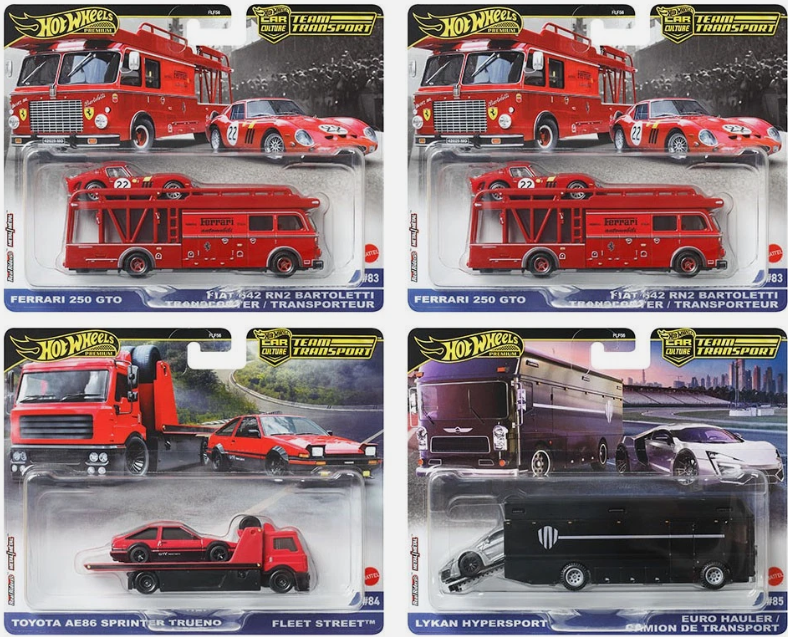 HOT WHEELS - TEAM TRANSPORT 2025 "H" 4PC SET