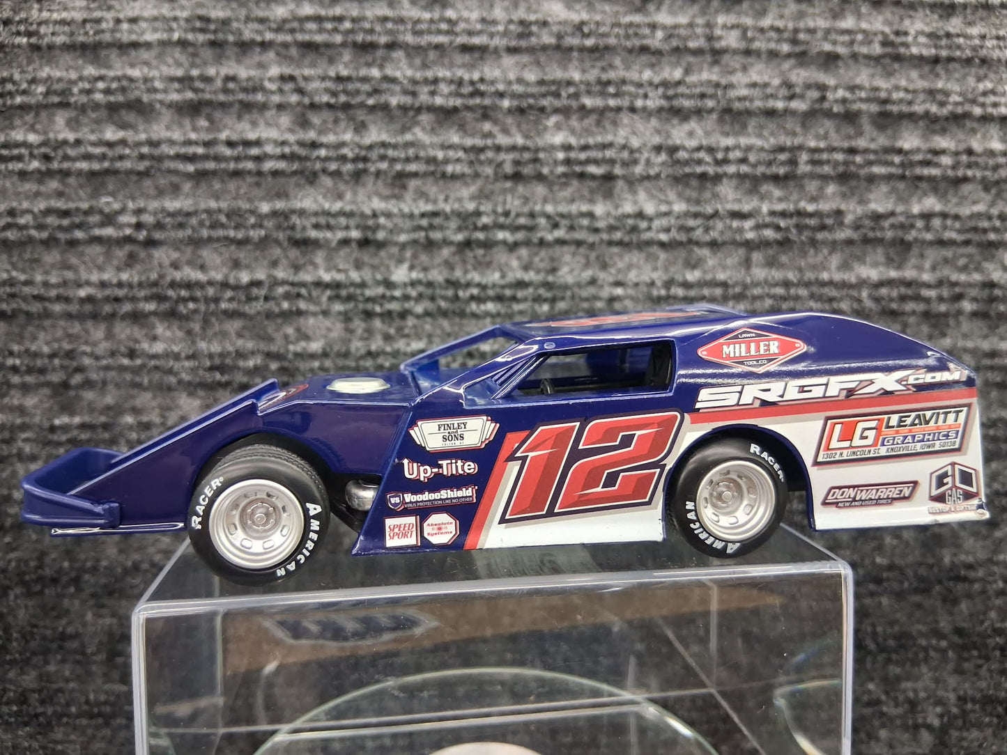 Dirt Track Series- #12 Dirt Modified- Dark Blue Diecast Pull Back
