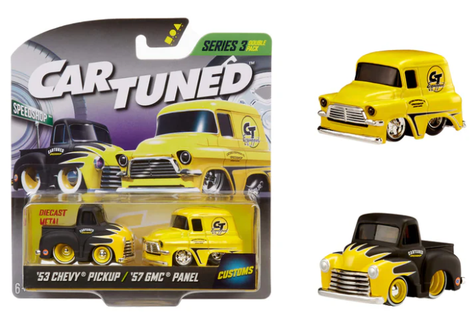 CarTuned 2 Pack Asset Series 3 - Speedshop, 1953 Chevy Pickup, 1957 GMC Panel Diecast Vehicles