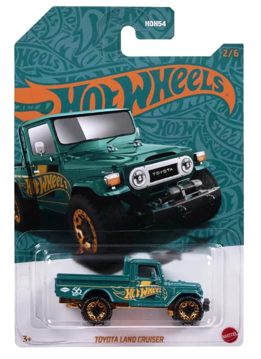 Hot Wheels Collectible Die-Cast Vehicle - Toyota Land Cruiser Sport Utility Car - Teal and Gold - HDH54-2/6