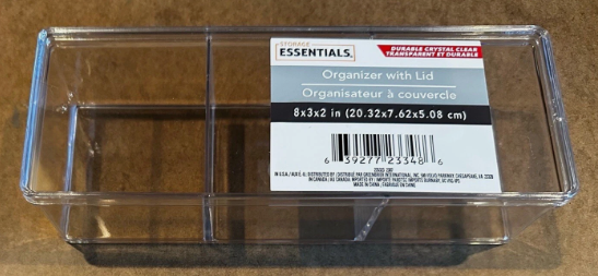 3-Compartment Organizer Storage Box w/Lid