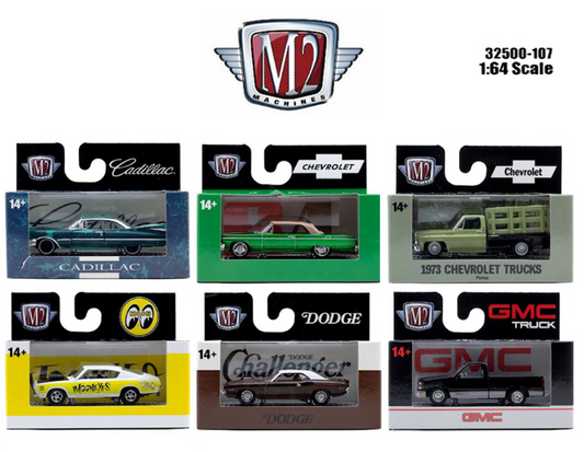 M2 Machines 1:64 Auto-Thentics Series 107(6pc Set)