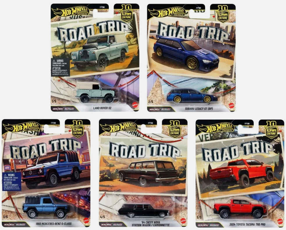 Hot Wheels Premium Car Culture 2026 Road Trip (Set of 5)