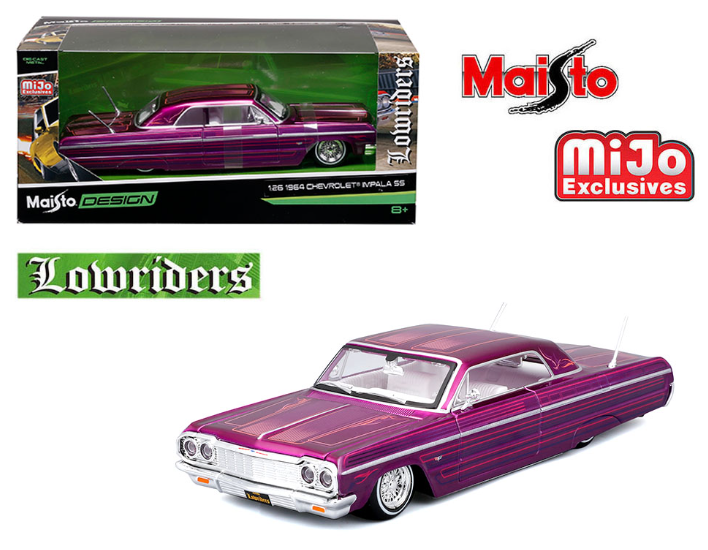 Maisto 1:26 1964 Chevrolet Impala SS – Candy Purple – Design Lowriders – Mijo Exclusives Limited Edition