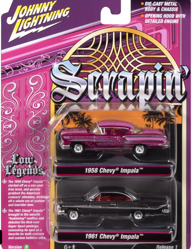 (PRE-ORDER)Johnny Lightning 2026 Release 1 Scrapin' B (2-Pack) 1:64 Scale Diecast