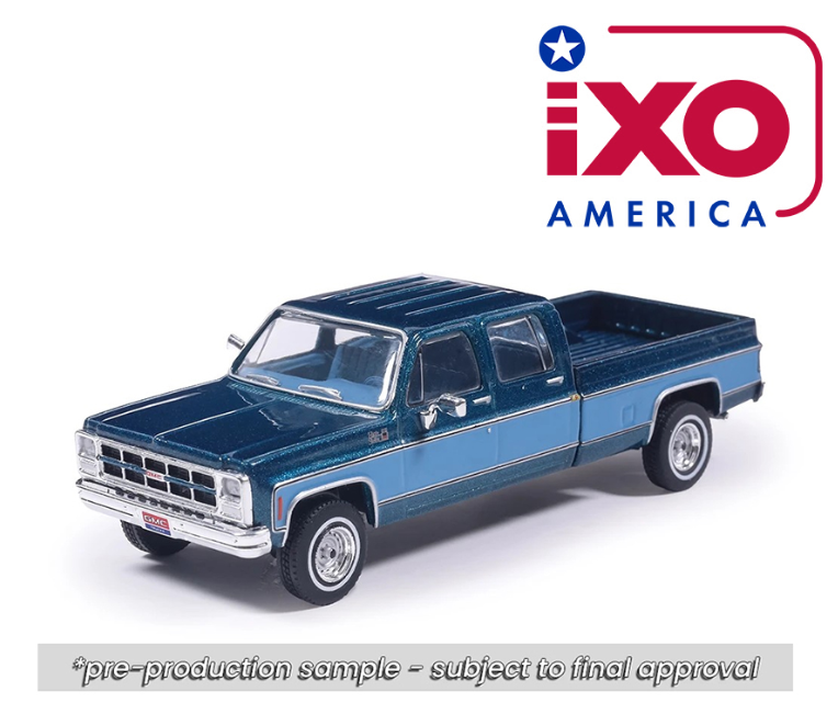 (Preorder) IXO Model 1:64 1980 GMC High Sierra K2500 Crew Cab Wideside – Dark Blue Metallic & Medium Blue Two-Tone – Limited Edition