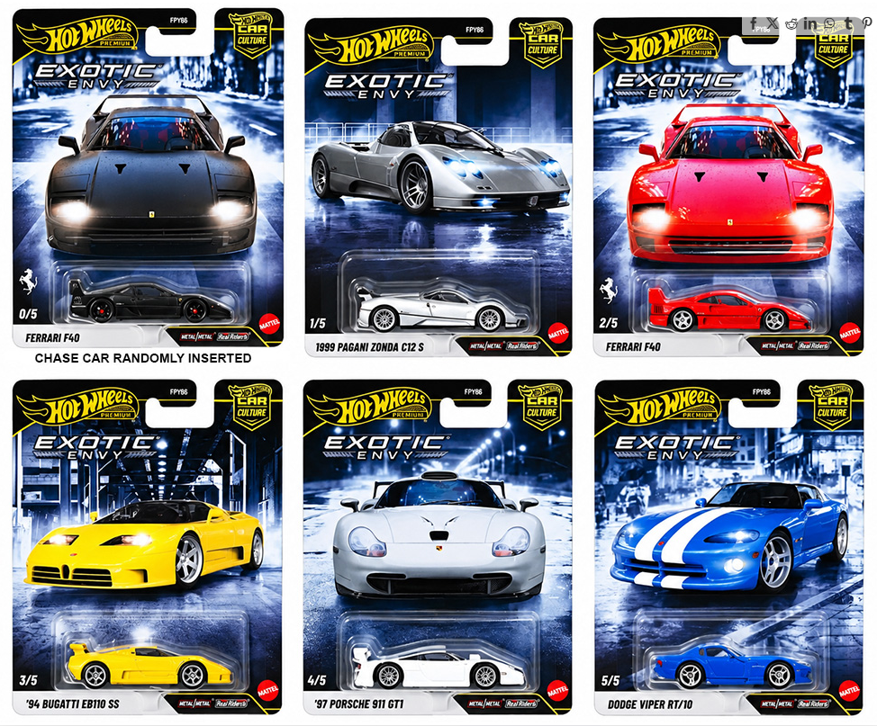 (Preorder) Hot Wheels 1:64 Car Culture 2027 B Release – Exotic (SEALED CASE OF 10 CARS)