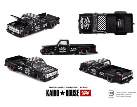 Kaido House x Mini GT Chevrolet Silverado Dually Hot Rod V1 – Flat Black ***PRE ORDER***