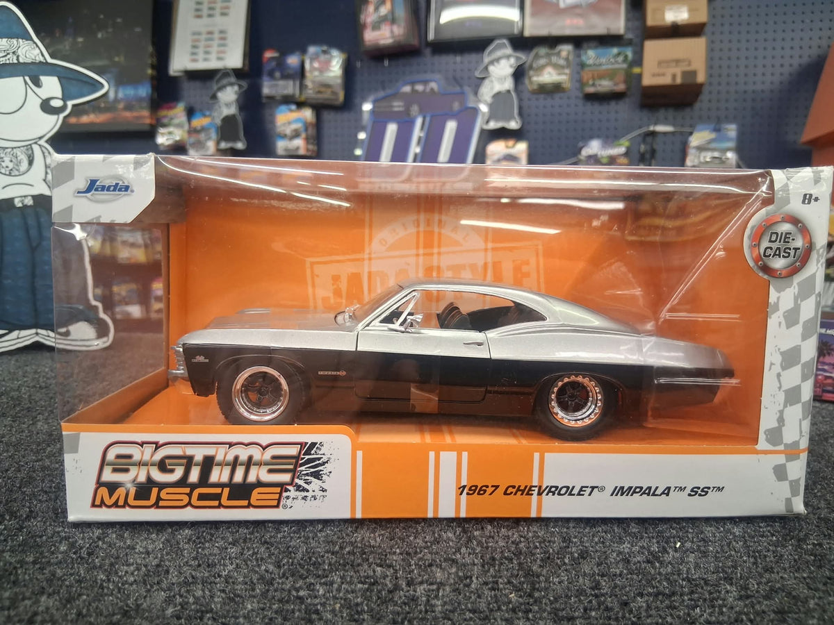 Jada 1:24 1967 Chevrolet Impala SS – Silver and Black Two Tone – Bigtime Muscle