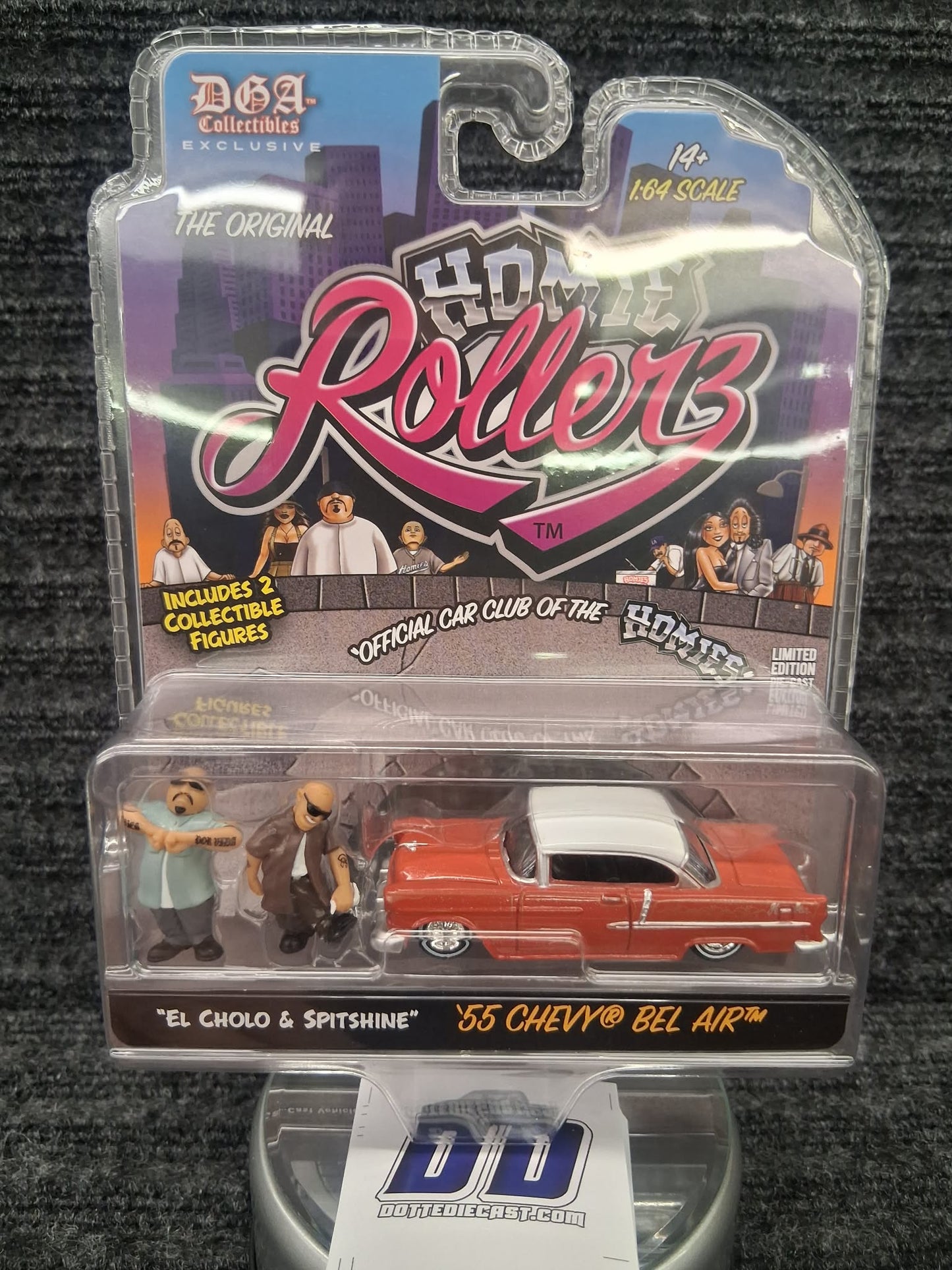 HOMIE ROLLERZ 2025 SERIES 1 W/FIGURES 1/64 GREENLIGHT & DGA- '55 Chevy Bel Air- Red