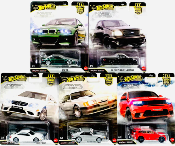 Hot Wheels 2026 Car Culture Power Trip Case R- 5pc Set