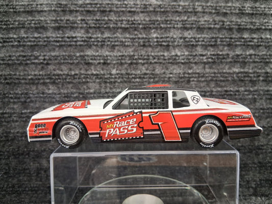 Dirt Track Series- #1 Dirt Stock Car- White Diecast Pull Back