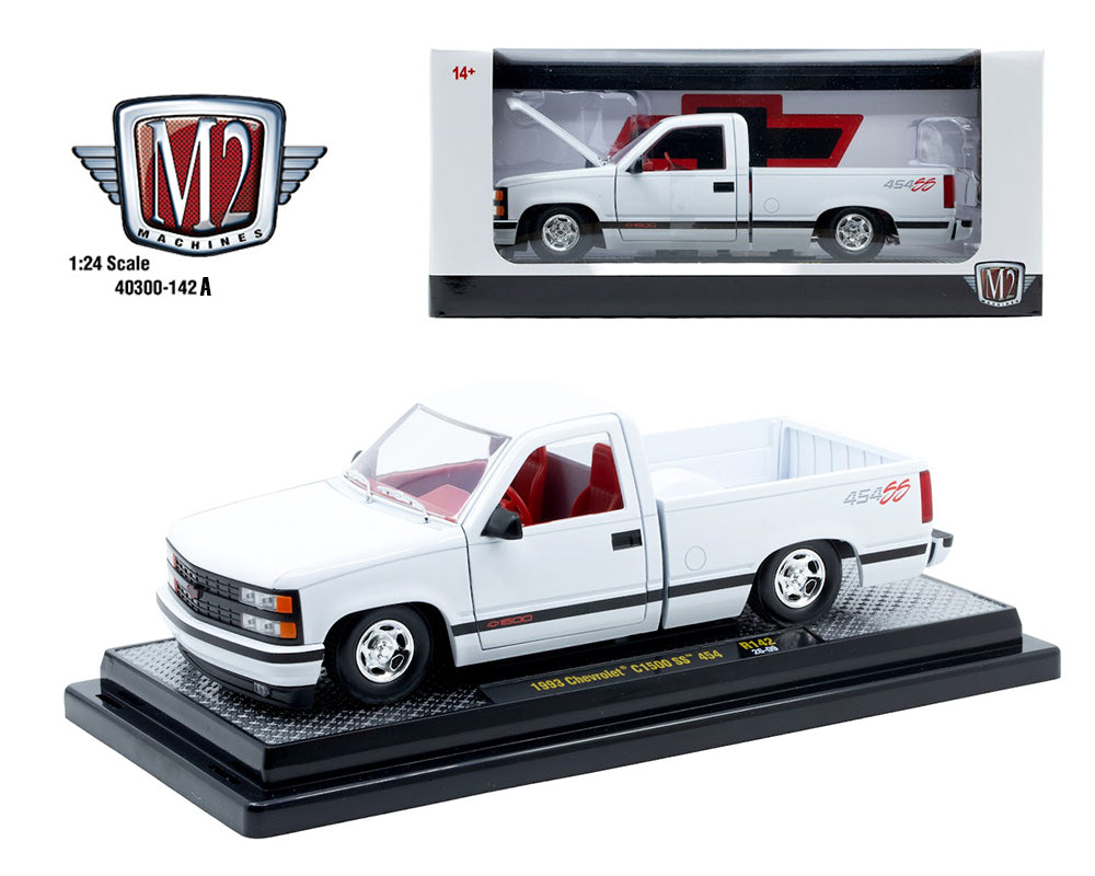 M2 Machines 1:24 1993 Chevrolet C1500 SS 454 – White – Release 142A **PRE-ORDER**