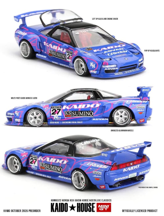 (Preorder) Kaido House x Mini GT Honda NSX Kaido House Nostalgic Classics – Blue