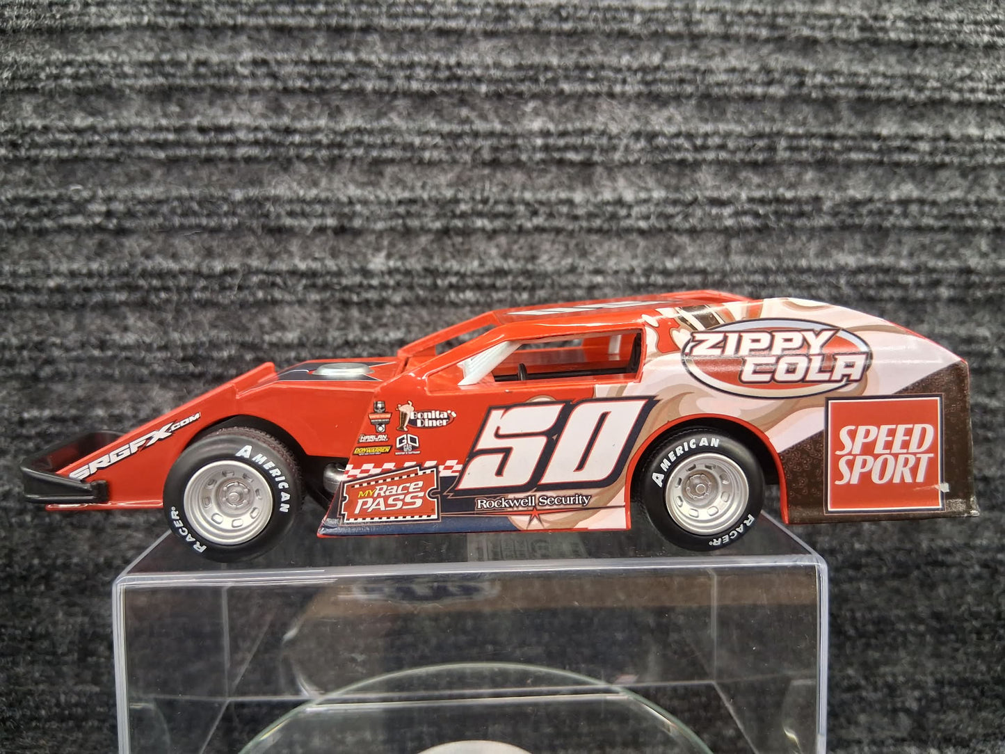 Dirt Track Series- #50 Dirt Modified- Red Diecast Pull Back