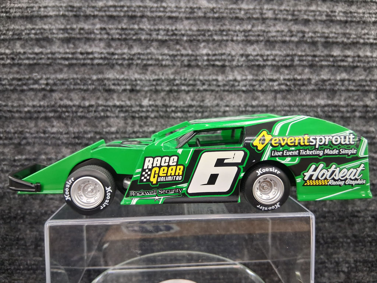 Dirt Track Series- #6 Dirt Modified- Green- Diecast Pull Back