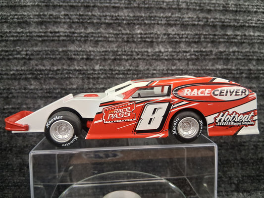 Dirt Track Series- #8 Dirt Modified- Red- Diecast Pull Back