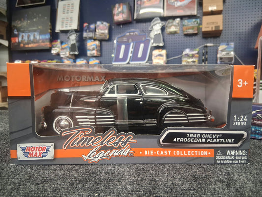 Motormax 1:24 1948 Chevrolet Aerosedan Fleetline (Black) – Timeless Legends