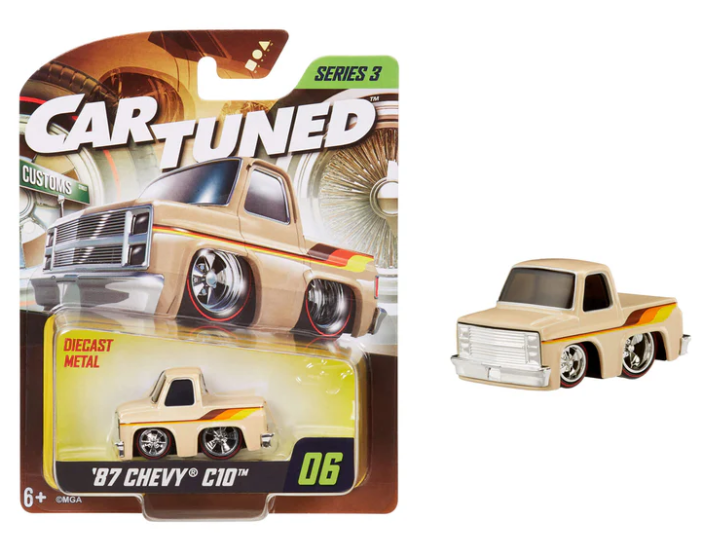 CarTuned Series 3 - 1987 Chevy C10 (Custom) - M Tan Diecast Vehicle