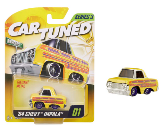 CarTuned Series 3 - 1964 Chevy Impala (Lowrider) - Yellow Diecast Vehicle