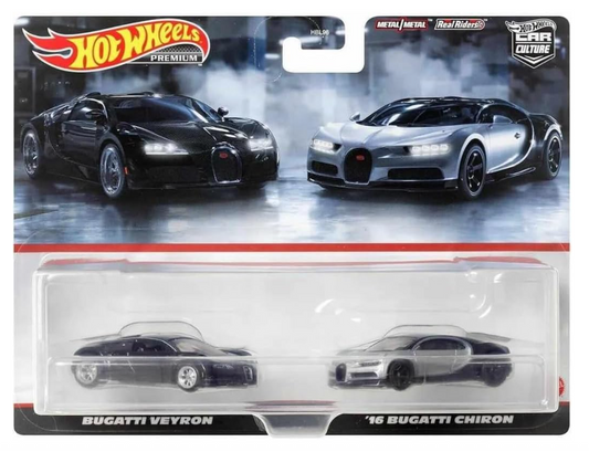 Hot Wheels HKF52 Premium 2-Pack Bugatti Veyron / '16 Bugatti Chiron