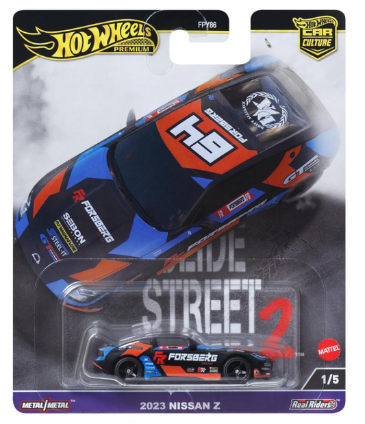 Hot Wheels Premium Car Culture Nissan 400Z, Slide Street Vehicle with Real Riders Tires