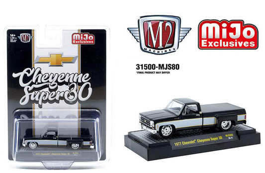 M2 '77 Chevrolet Cheyenne Super 30 Pickup Truck (Black/White Two Tone)
