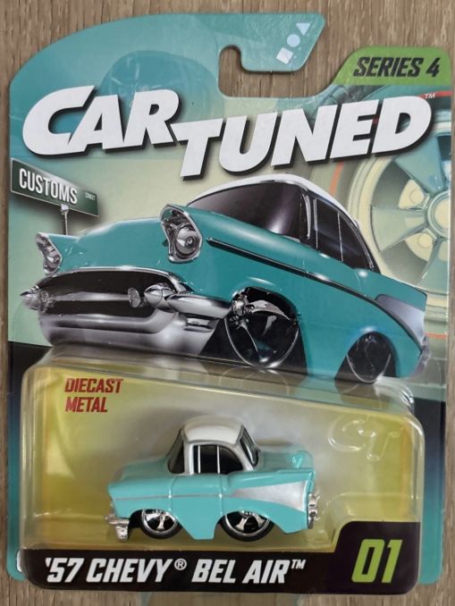 Cartuned series 4 - '57 Chevy Bel Air (Classics) - Teal diecast vehicle