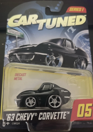 Car Tuned Walgreens Exclusive Series 1- '63 Chevy Corvette (Muscle Cars)- Black Discounted!!! Badly creased card