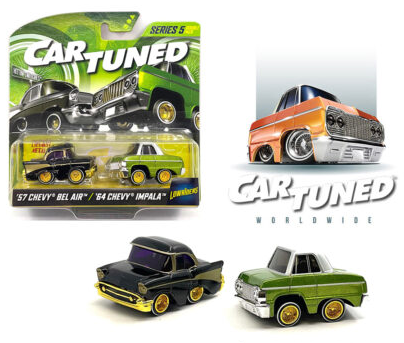Car Tuned Series 5 2pk FACTORY SEALED Case- 1964 CHEVY IMPALA (LOWRIDER) 1957 CHEVY BELAIR (LOWRIDER)