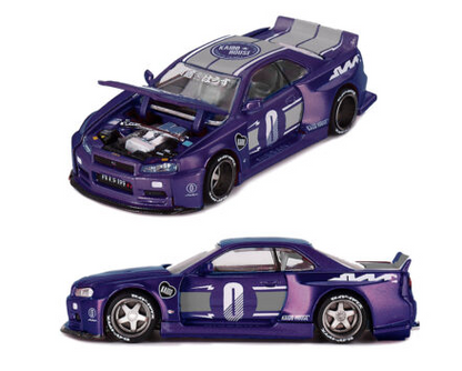 Kaido House x Mini GT  Nissan Skyline GT-R (R34) Kaido factory Racing V2 – Midnight Purple ***PRE ORDER***