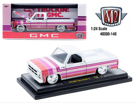 M2 Machines 1:24 1976 GMC Sierra Grande 15 – White – Release 140B