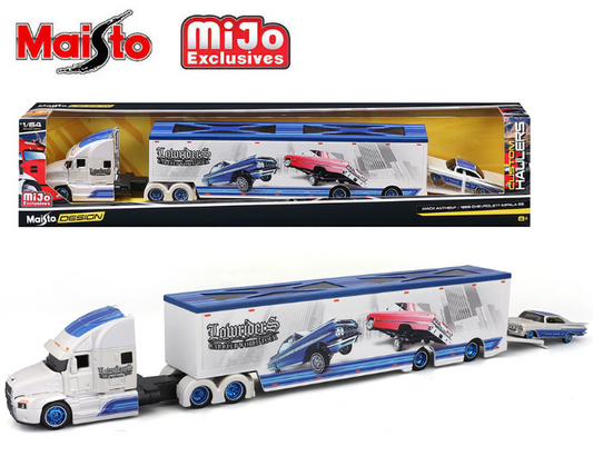 **PRE-ORDER** Maisto 1:64 Mijo Exclusives Mack Anthem & 1959 Chevrolet Impala SS – LOWRIDERS- Design Transporter**PRE-ORDER**