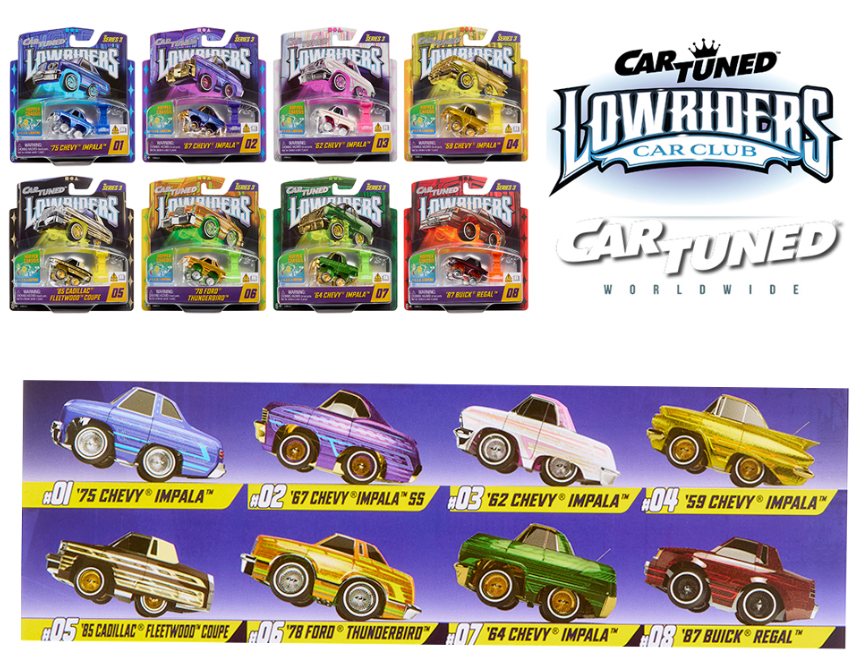 (Preorder) CarTuned 1:64 Lowriders SHOW GLOW Series 3 Assortment of 8 Styles 2026 – L.E.D. Light Up & Hopper Chassis Option