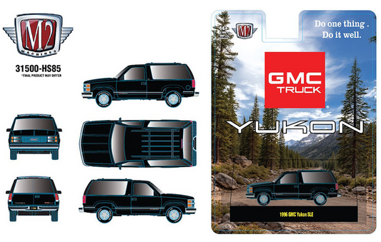 M2 Machines 1:64 1996 GMC Yukon SLE – Black **PRE-ORDER**