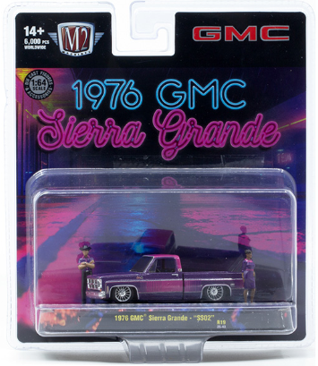M2 Machines- '76 GMC Sierra Grande SS02 in Purple and Pink Neon Deco- **PRE-ORDER**