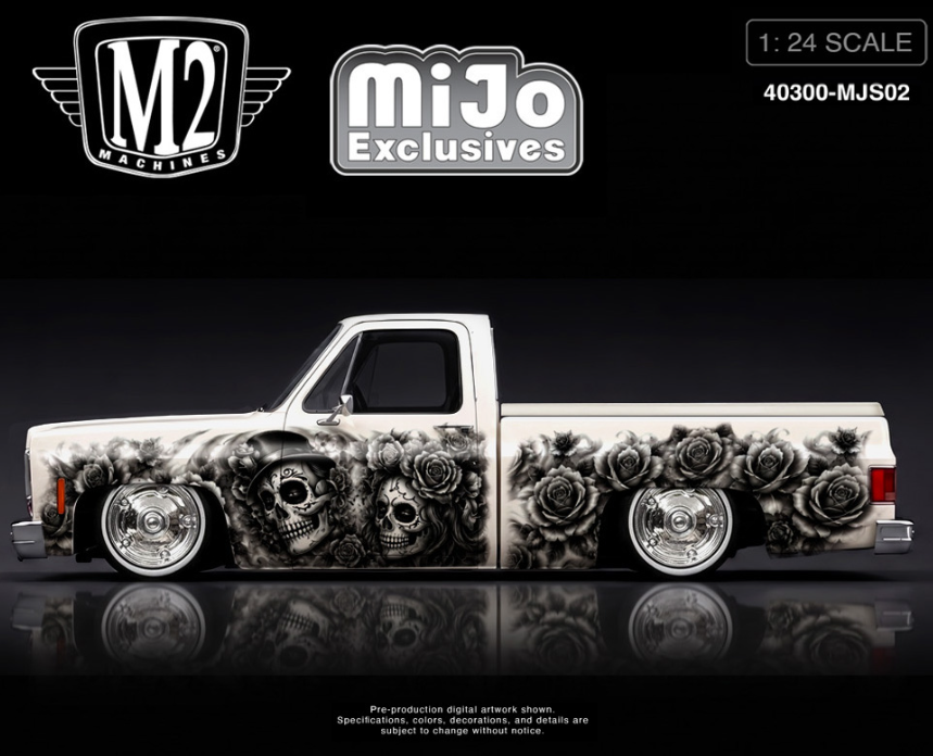 (Preorder) M2 Machines 1:24 1978 Chevrolet C10 Squarebody Custom “Dia De Los Muertos” Limited Edition 2,400 – MiJo Exclusive