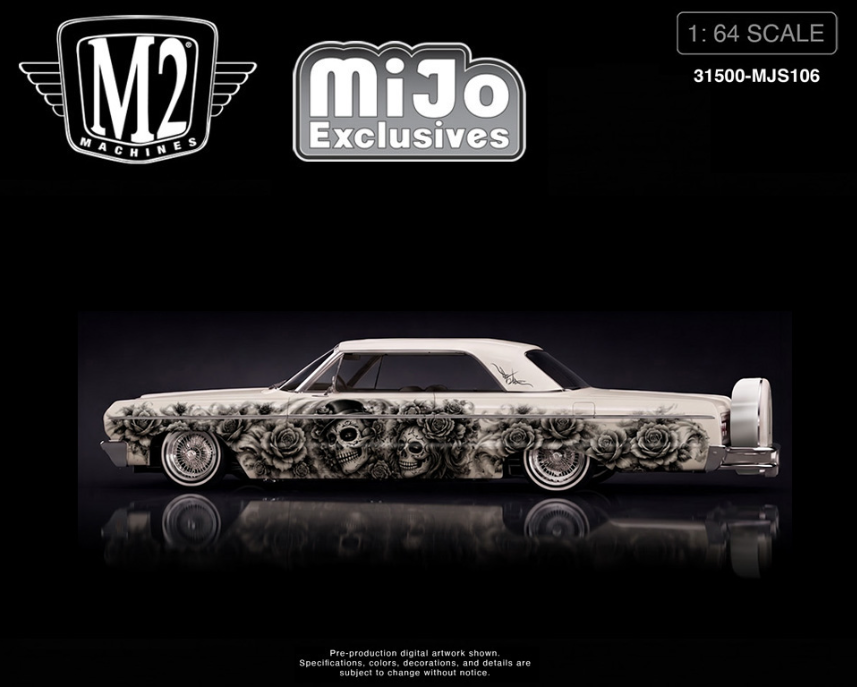 (Preorder) M2 Machines 1:64 2026 “Dias De Los Muertos” 1964 Chevrolet Impala SS Hard Top Lowriders – Pearl White – Mijo Exclusives