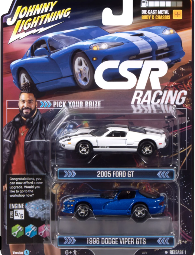 (PRE-ORDER)Johnny Lightning 2026 Release 1 CSR Racing A (2-Pack) 1:64 Scale Diecast
