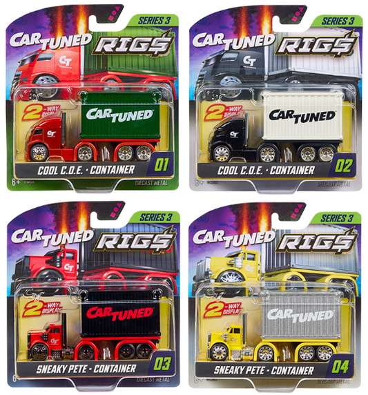 (Preorder) CarTuned 1:64 Container Rigs Series 3 4pc Factory Sealed Case