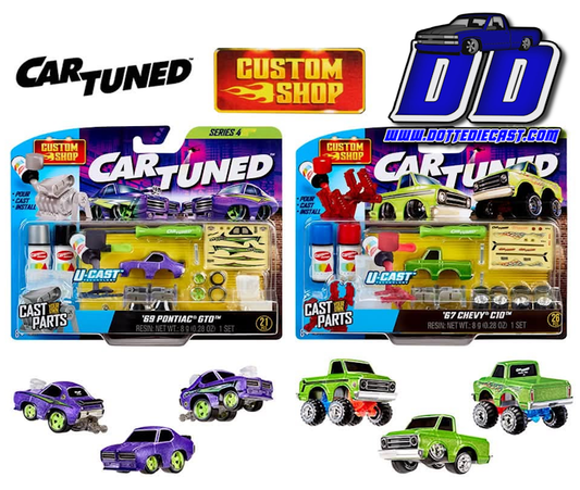 (Preorder) CarTuned 1:64 Custom Shop Castworks Series 4 – '69 Pontiac GTO /'67 Chevrolet C10 Pickup