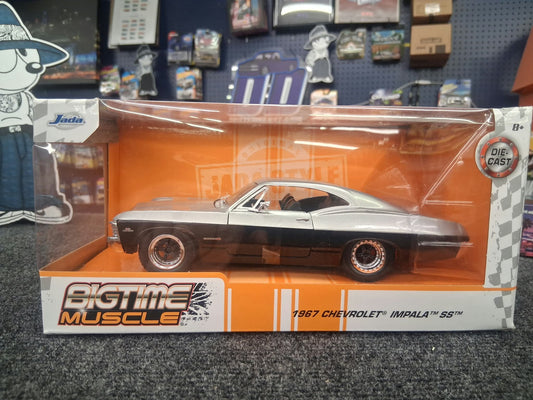 Jada 1:24 1967 Chevrolet Impala SS – Silver and Black Two Tone – Bigtime Muscle