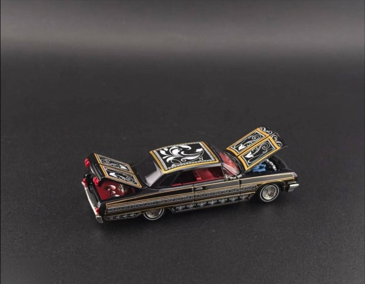 (PRE-ORDER)FINE WORKS '64 Chevrolet Impala-Lowrider(Black, Gold &White)